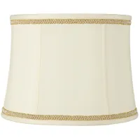 Creme Drum Shade with Gold Metallic Trim 14x16x12 (Spider)