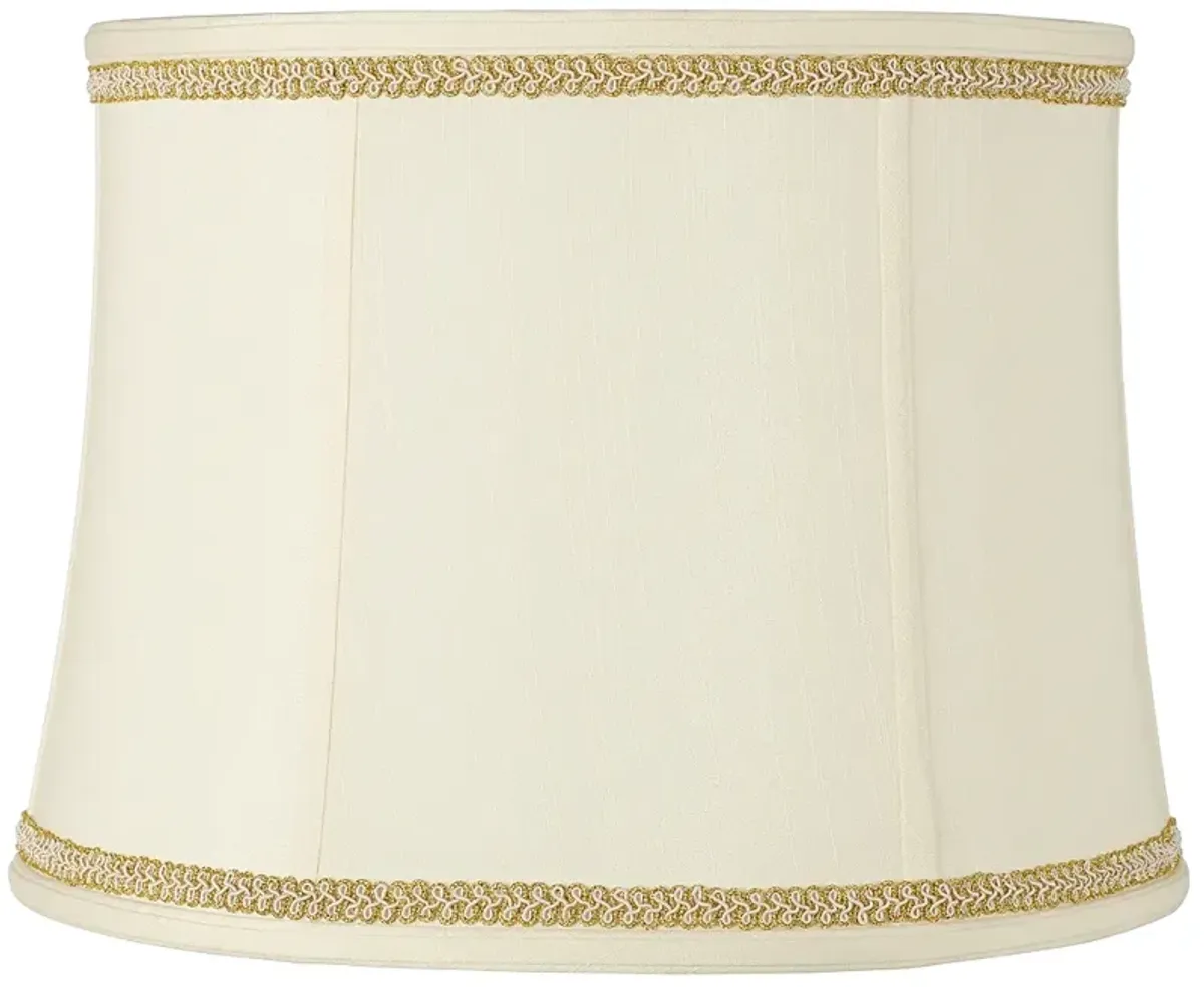 Springcrest Creme Drum Shade with Gold Metallic Trim 14x16x12 (Spider)