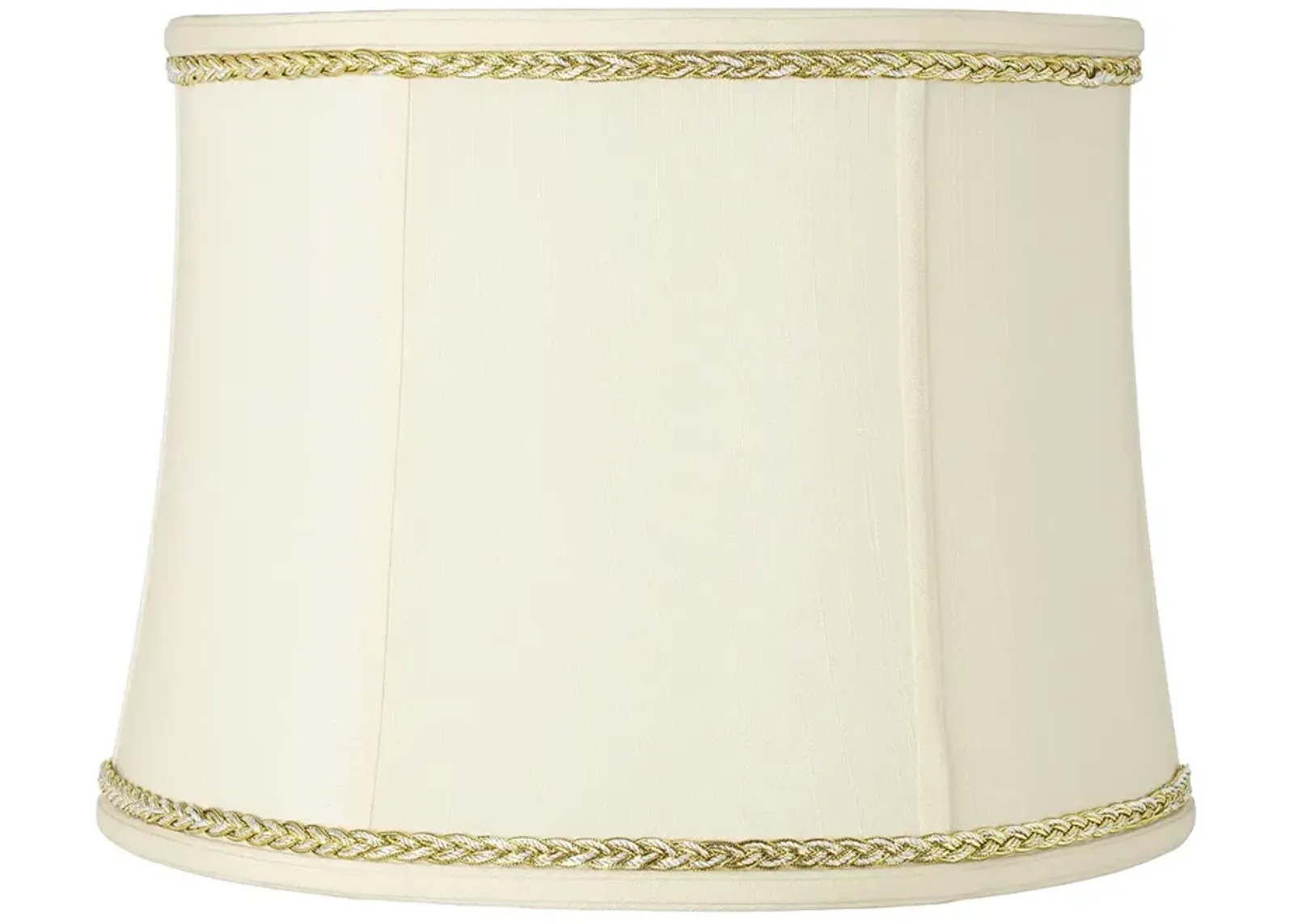 Drum Shade with Gold and Gray Twist Trim 14x16x12 (Spider)