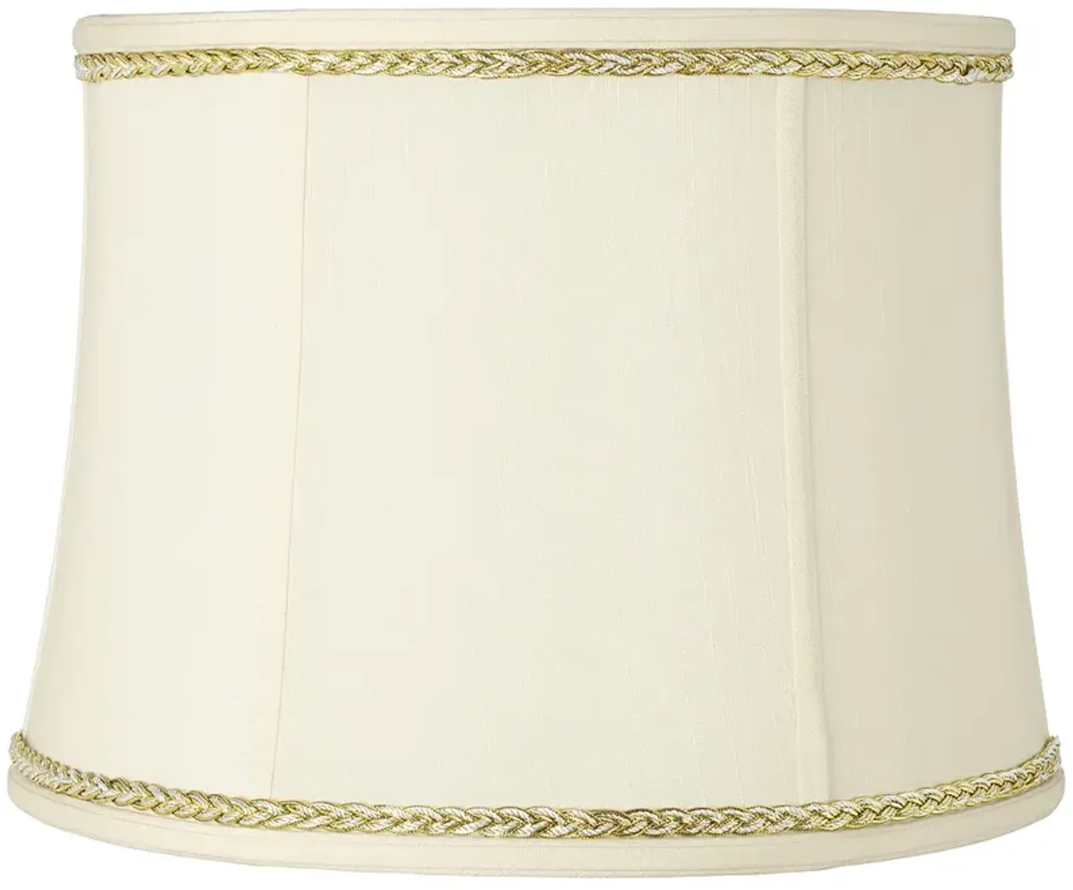 Springcrest Drum Shade with Gold and Gray Twist Trim 14x16x12 (Spider)