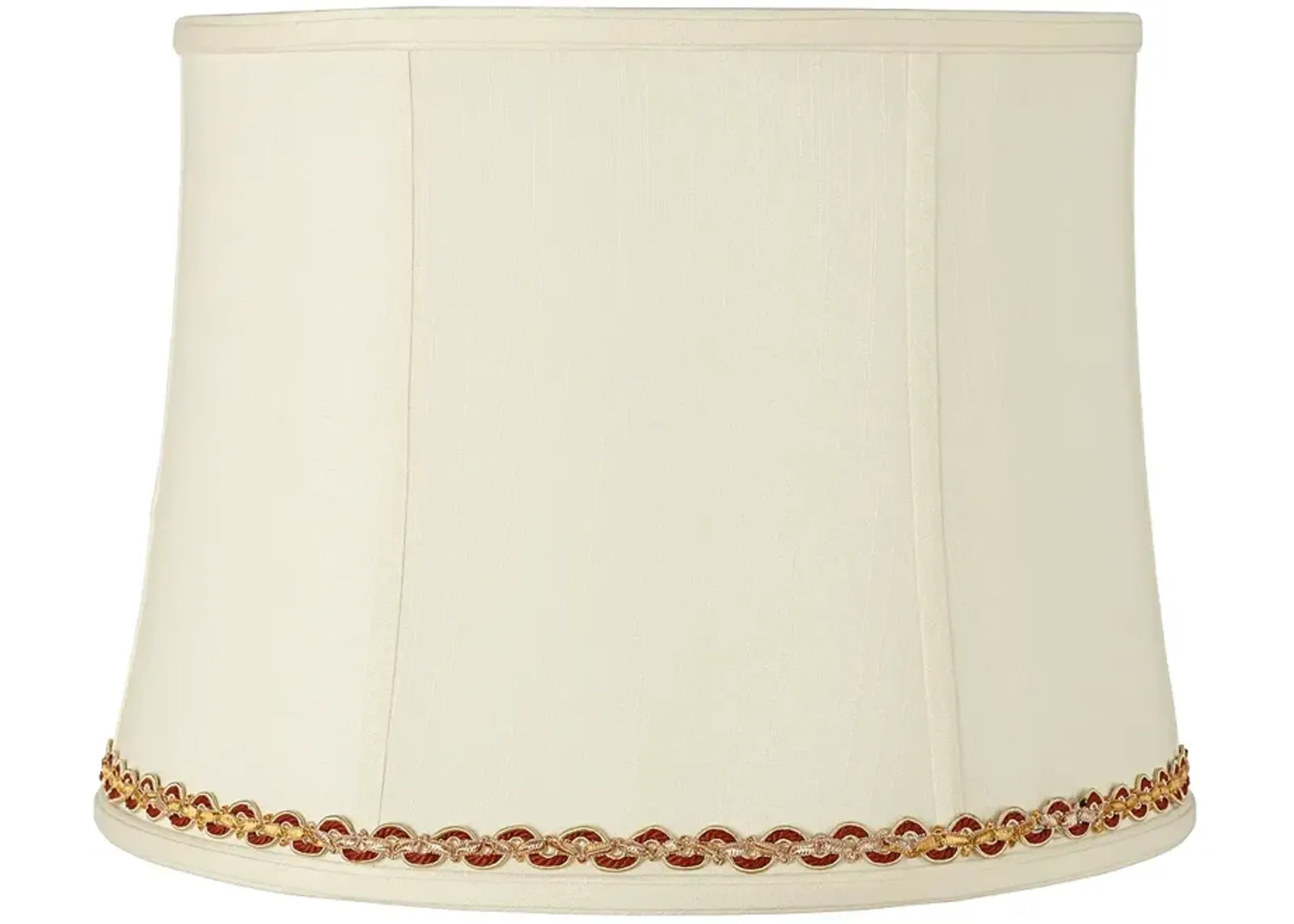 Drum Shade with Gold and Rust Trim 14x16x12 (Spider)