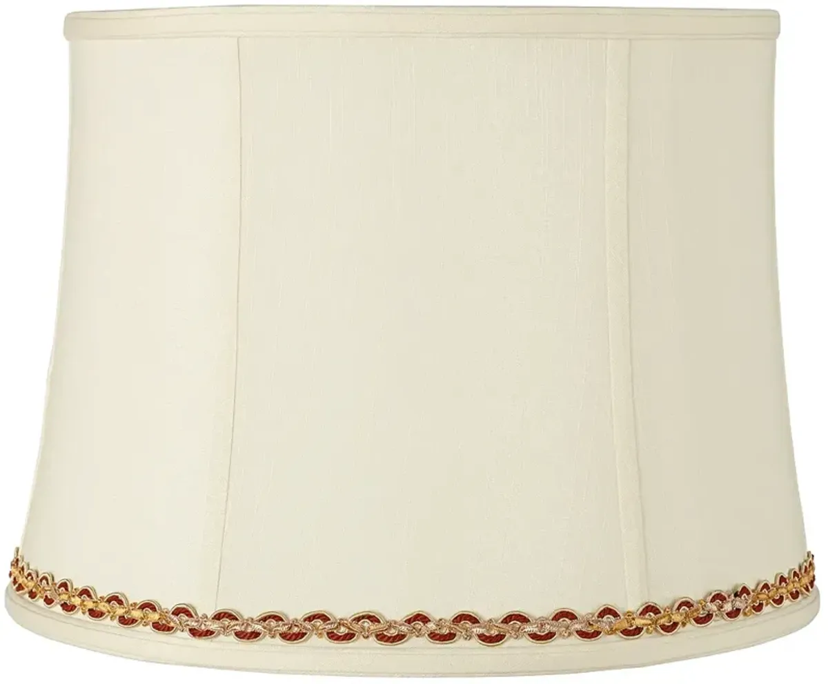 Drum Shade with Gold and Rust Trim 14x16x12 (Spider)