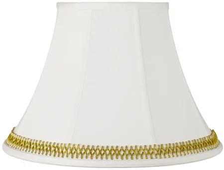 White Shade with Gold Satin Weave Trim 9x18x13 (Spider)