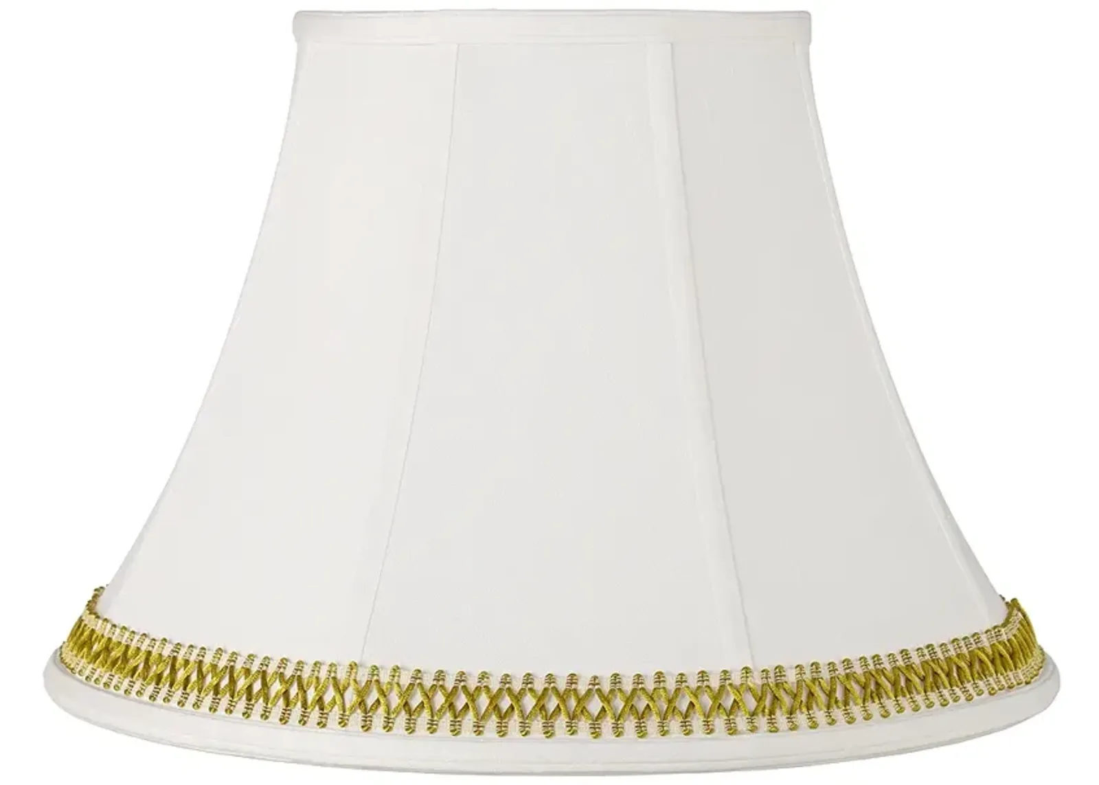 White Shade with Gold Satin Weave Trim 9x18x13 (Spider)