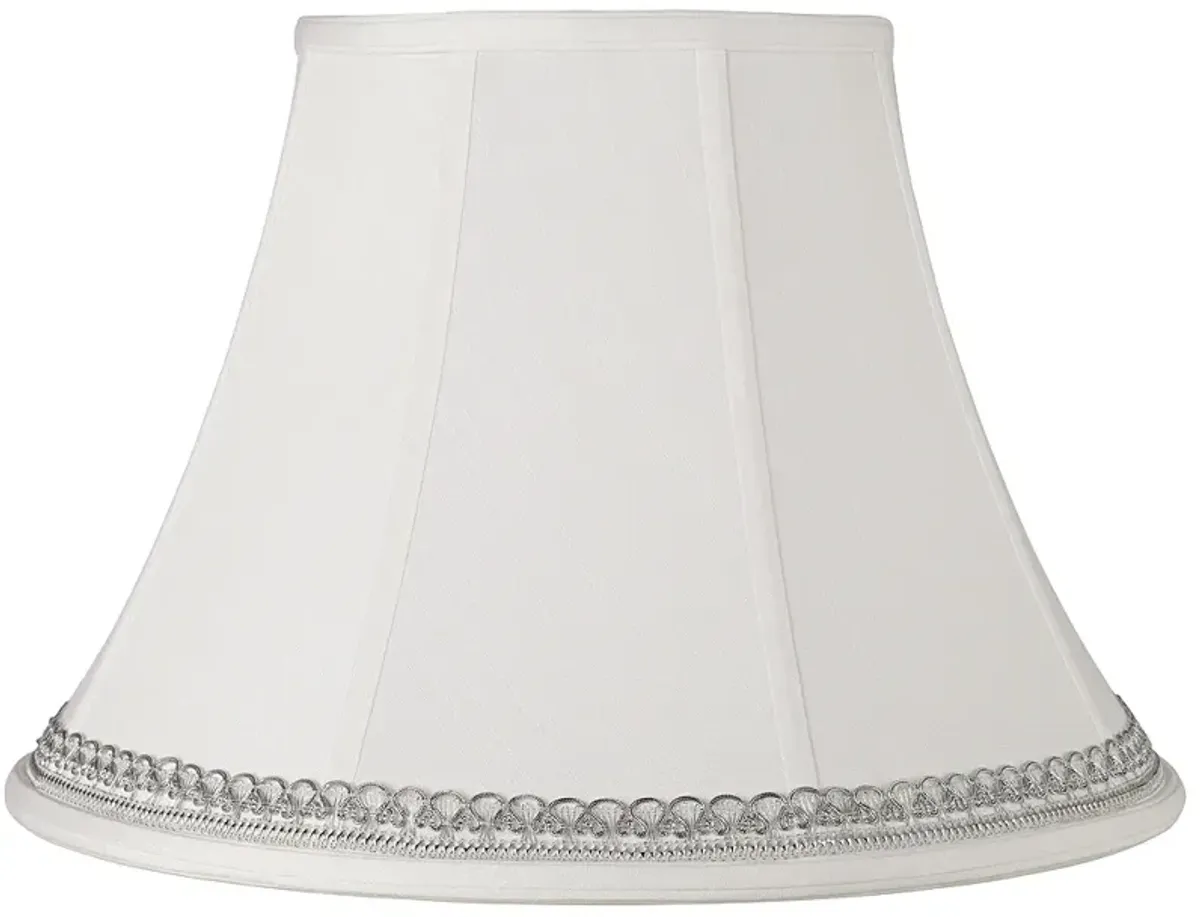 Springcrest White Shade with Silver Looped Trim 9x18x13 (Spider)