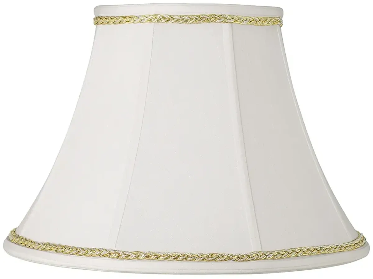 Springcrest White Shade with Gold and Gray Twist Trim 9x18x13 (Spider)