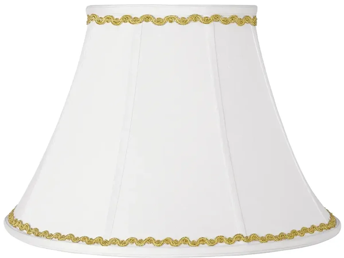 Springcrest White Shade with Metallic Gold Wave Trim 9x18x13 (Spider)