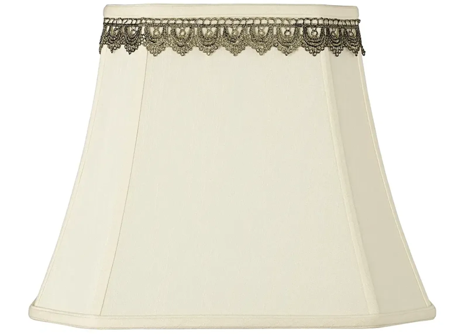 Rectangle Shade with Gold Lace Trim 10x16x13 (Spider)