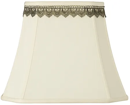 Rectangle Shade with Gold Lace Trim 10x16x13 (Spider)