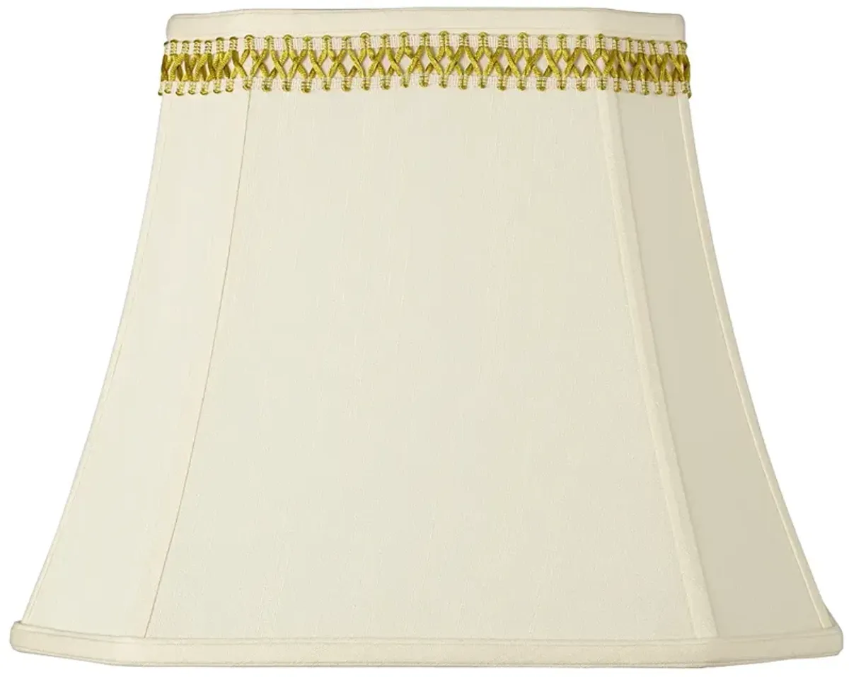 Springcrest Rectangle Shade with Gold Satin Weave Trim 10x16x13 (Spider)