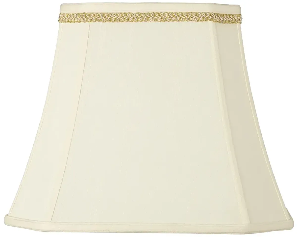 Rectangle Shade with Gold with Ivory Trim 10x16x13 (Spider)