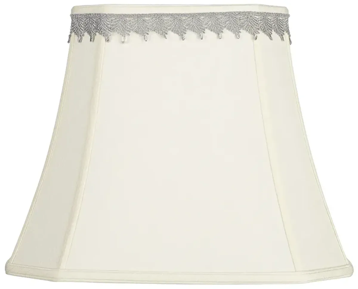 Rectangular Shade with Silver Leaf Trim 10x16x13 (Spider)