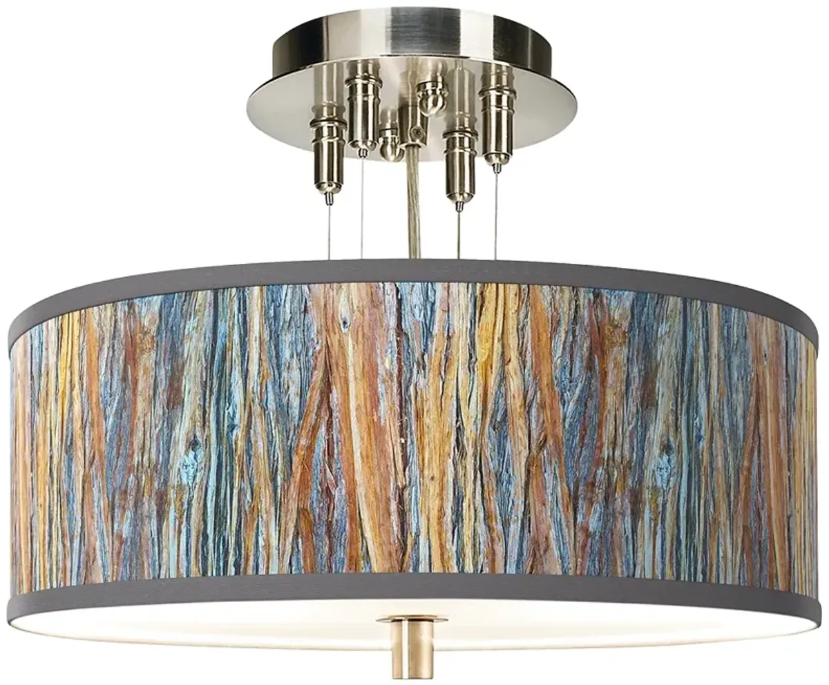 Striking Bark Giclee 14" Wide Ceiling Light