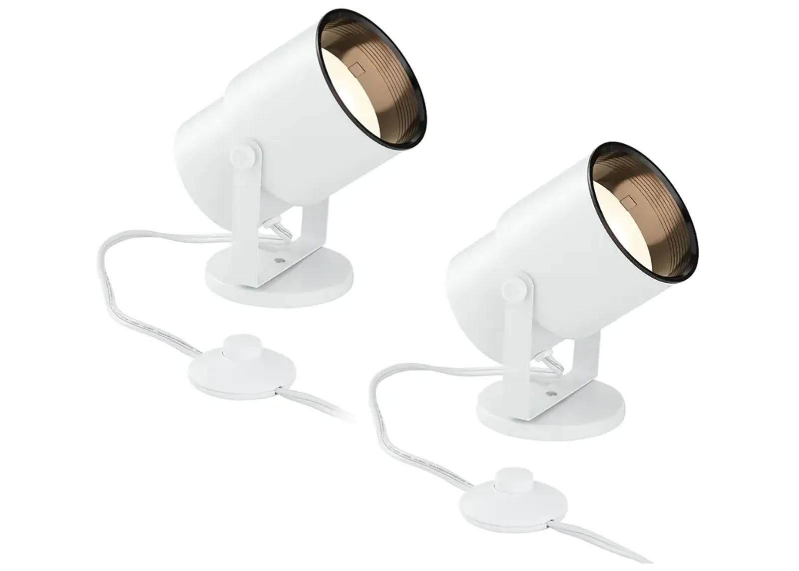 Studio 8"H White Adjustable Plug-in Accent Uplights Set of 2