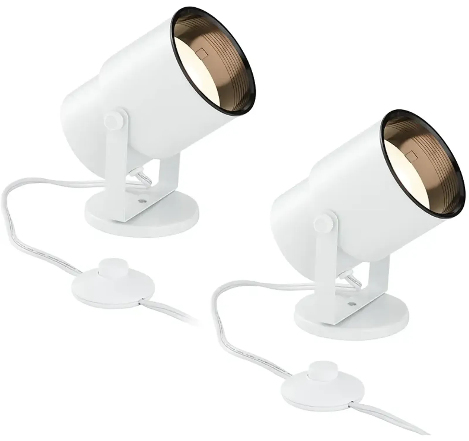 Studio 8"H White Adjustable Plug-in Accent Uplights Set of 2