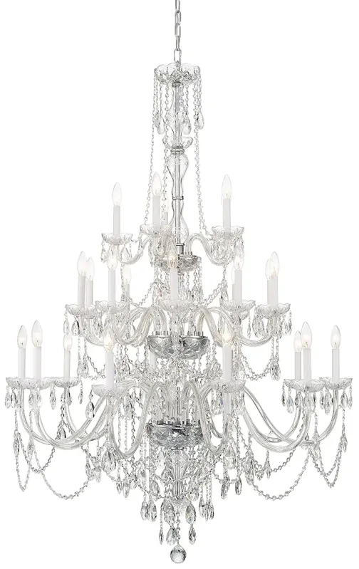 Traditional Crystal 25 Light Polished Chrome Chandelier