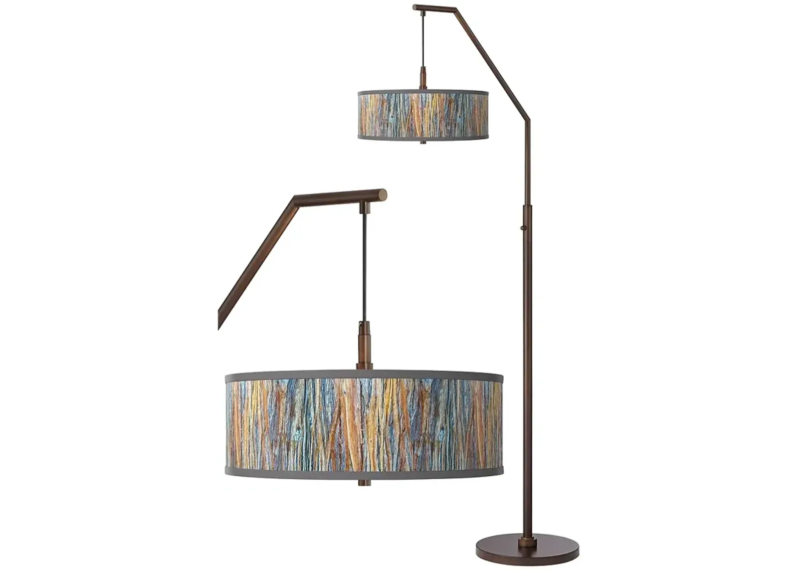 Giclee Glow Striking Bark 71 1/2" Bronze Downbridge Arc Floor Lamp