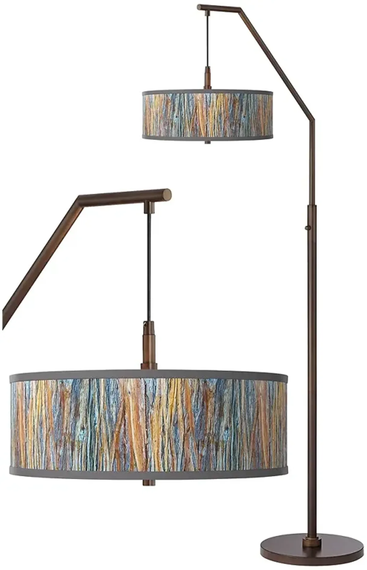 Giclee Glow Striking Bark 71 1/2" Bronze Downbridge Arc Floor Lamp