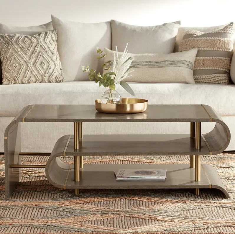 Lucie 48" Wide Grey Coffee Table