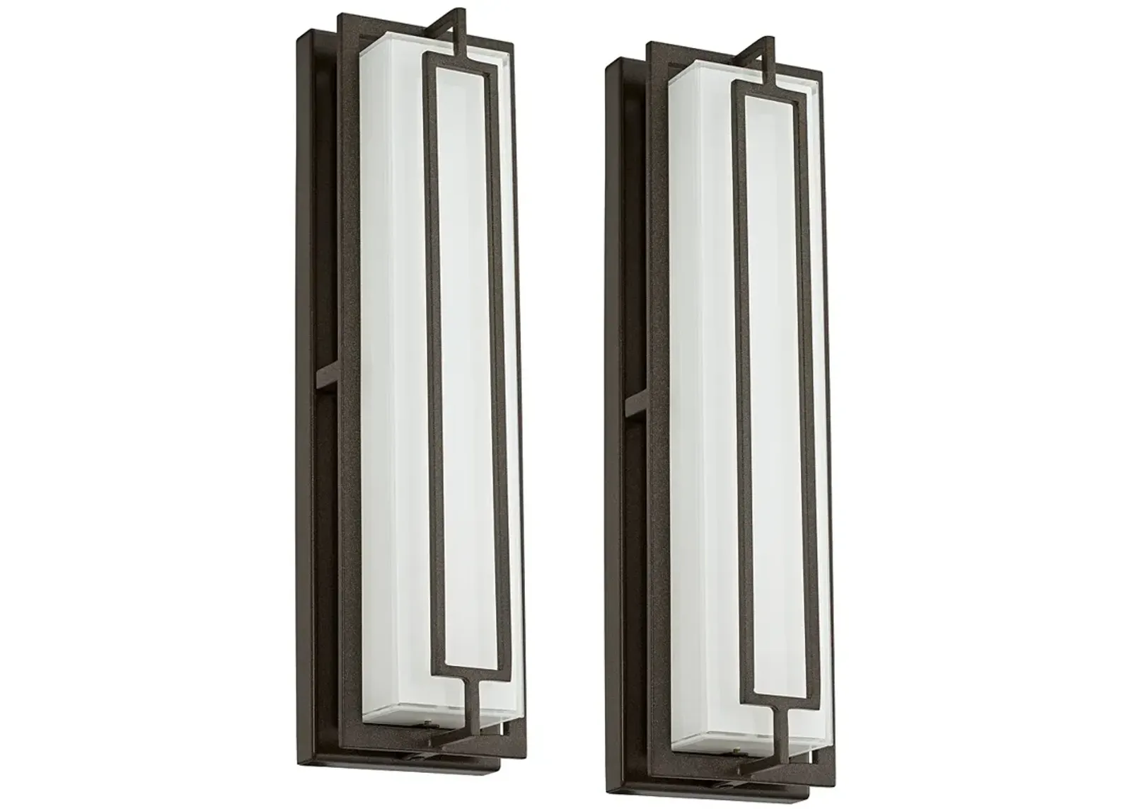 Possini Euro Belfonte 16 1/4"H Bronze LED Outdoor Wall Light Set of 2