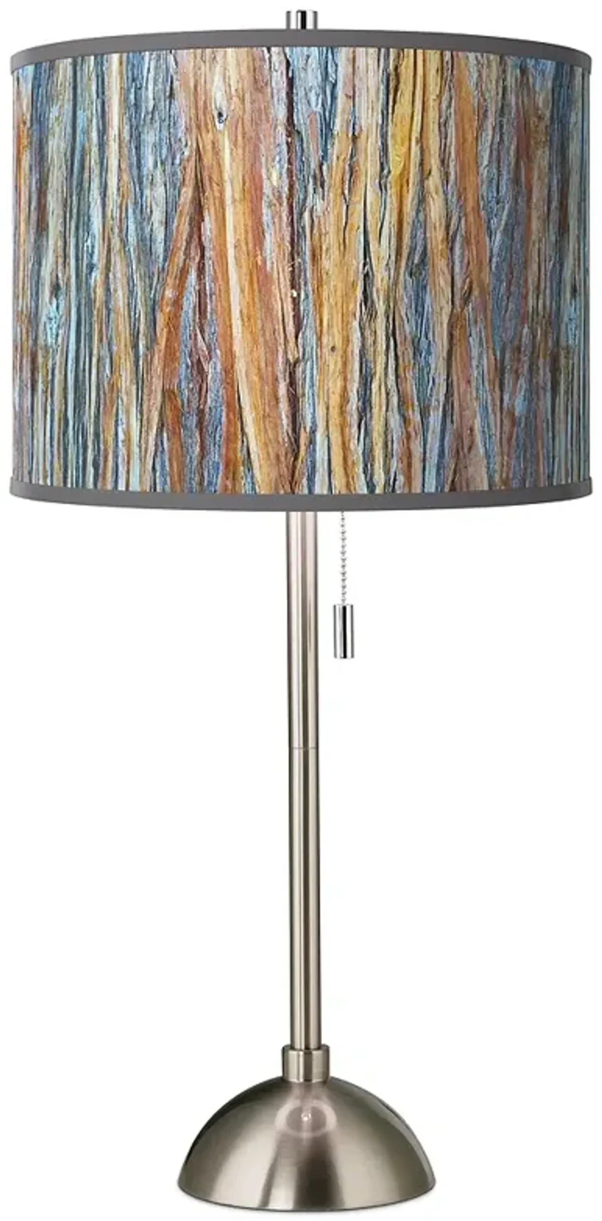 Giclee Glow 28" Striking Bark Shade Brushed Nickel Modern Table Lamp