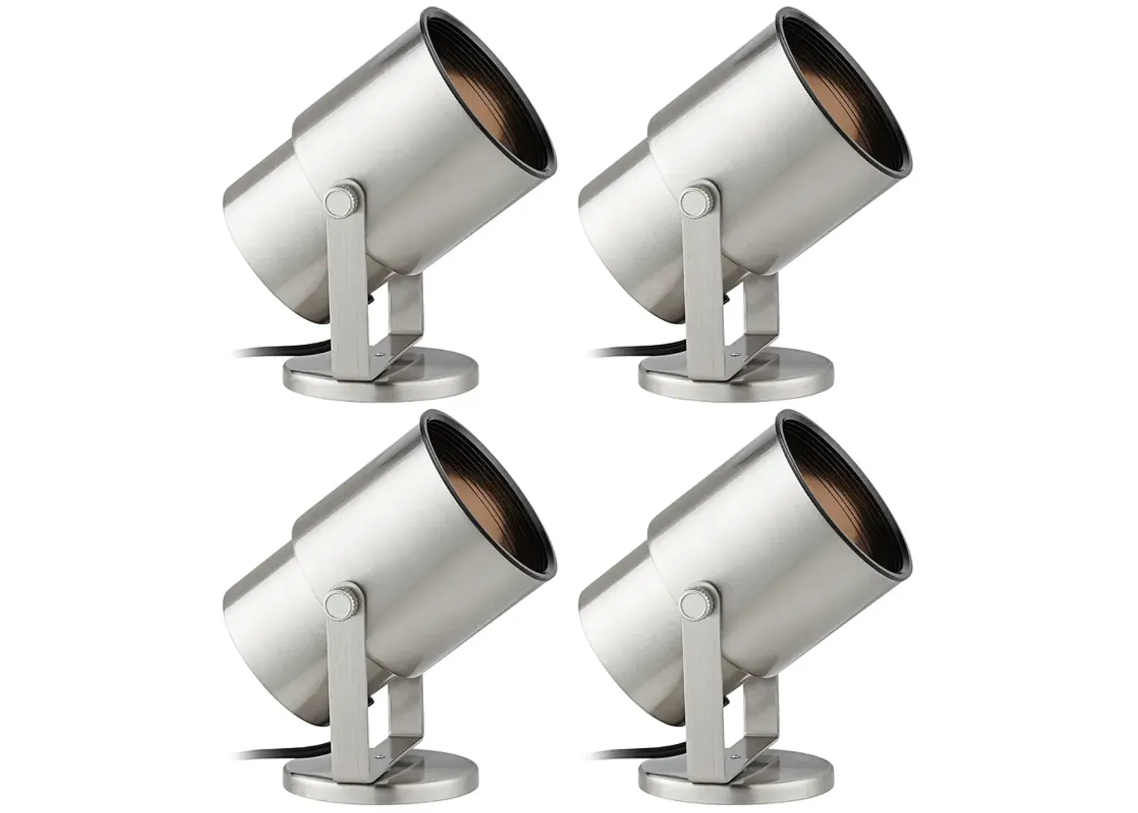 Studio 8" Nickel Adjustable Plug-in Accent Uplights Set of 4