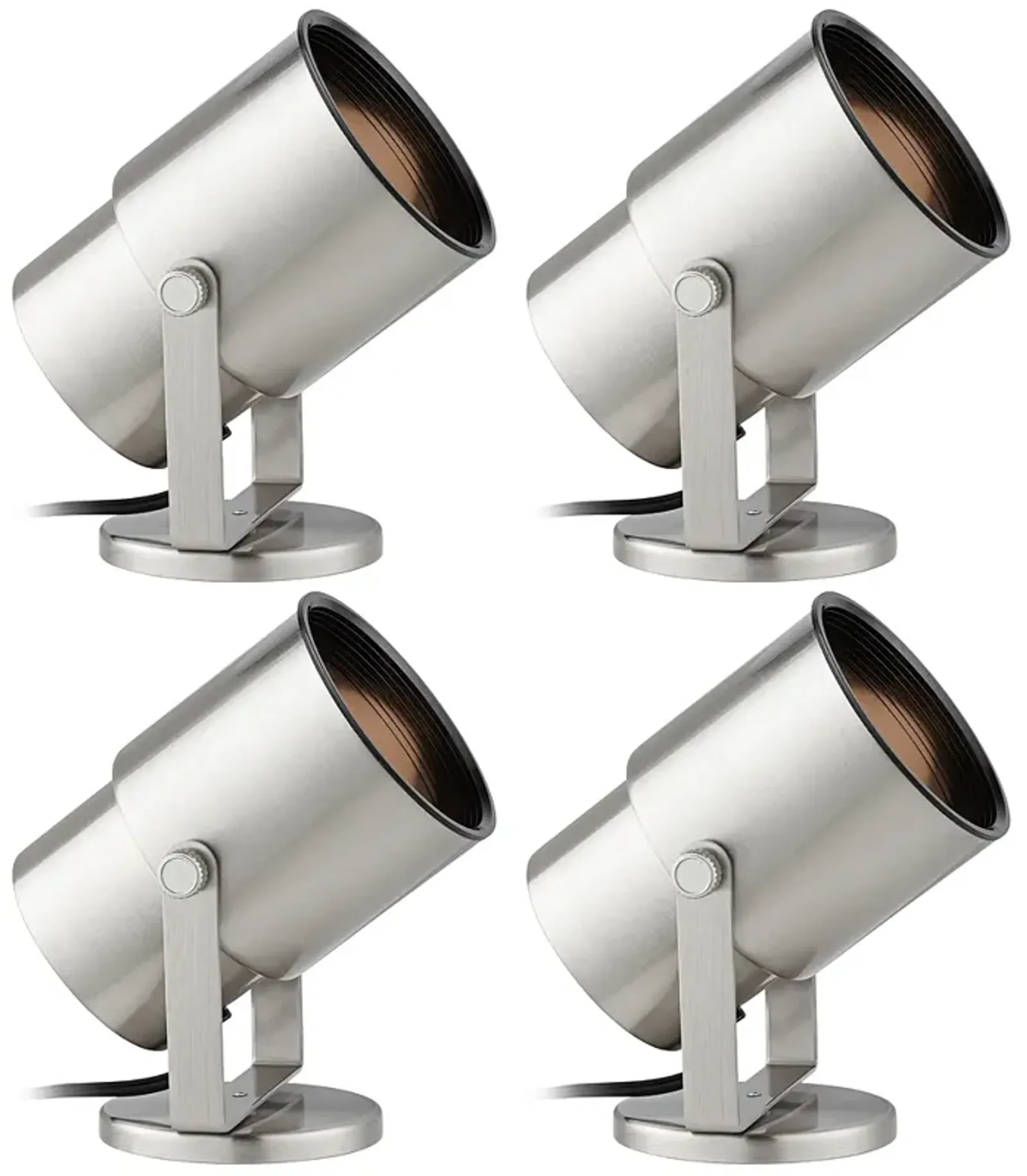 Studio 8" Nickel Adjustable Plug-in Accent Uplights Set of 4