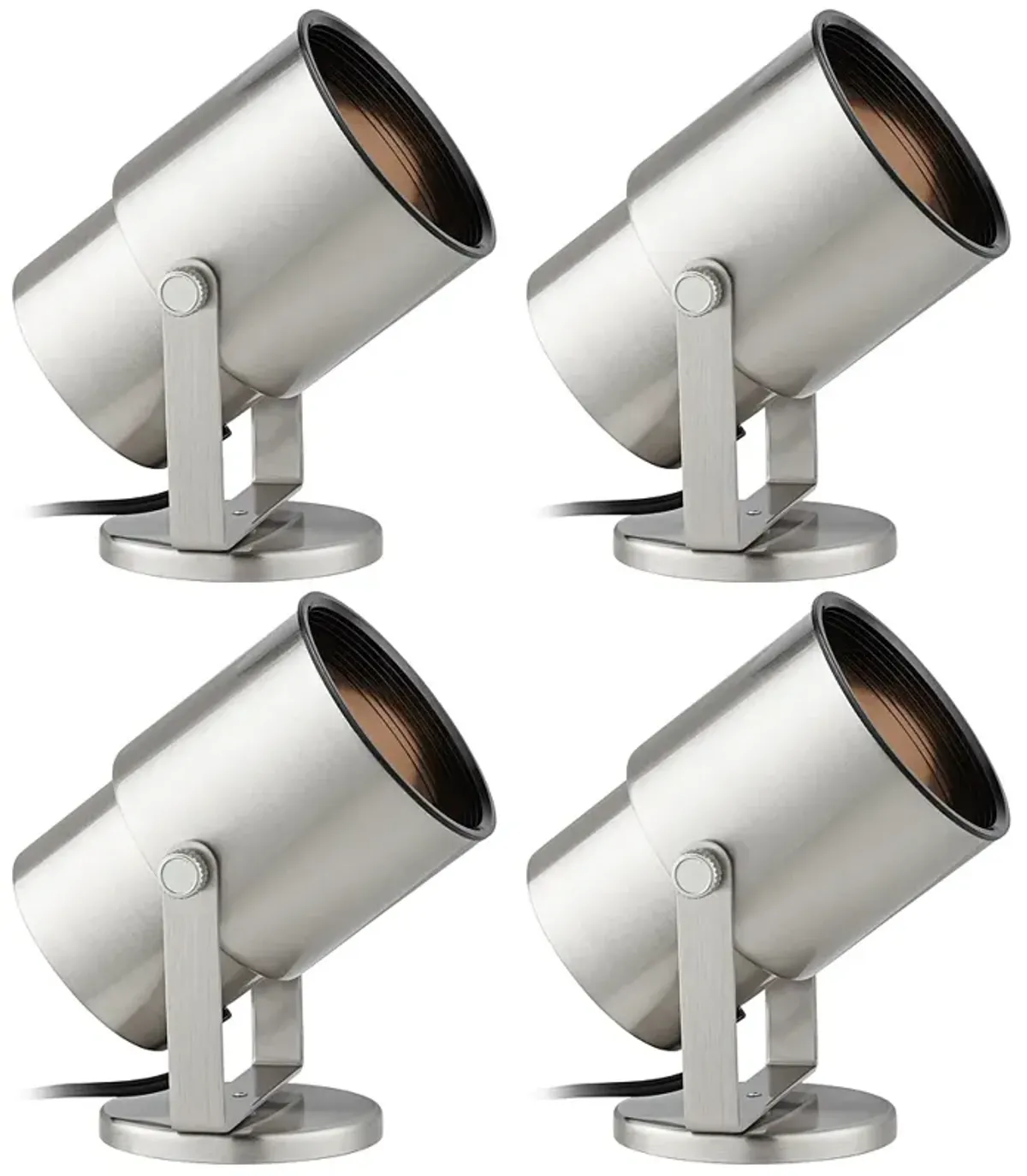 Studio 8" Nickel Adjustable Plug-in Accent Uplights Set of 4