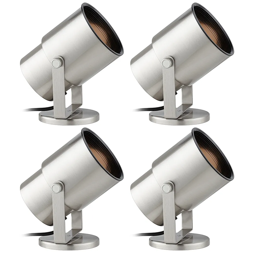 Studio 8" Nickel Adjustable Plug-in Accent Uplights Set of 4