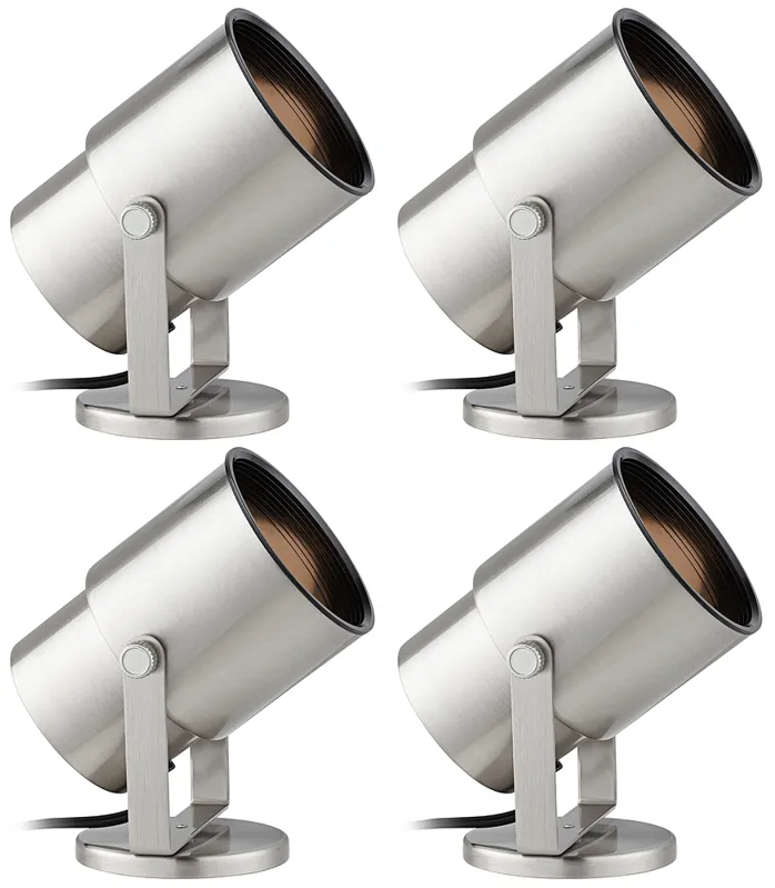 Studio 8" Nickel Adjustable Plug-in Accent Uplights Set of 4