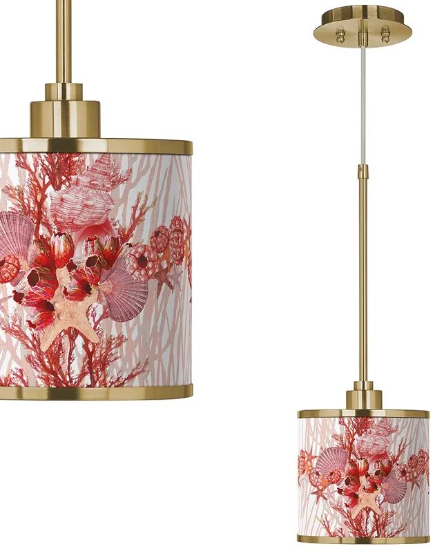 Corallium Giclee Gold Mini Pendant Light