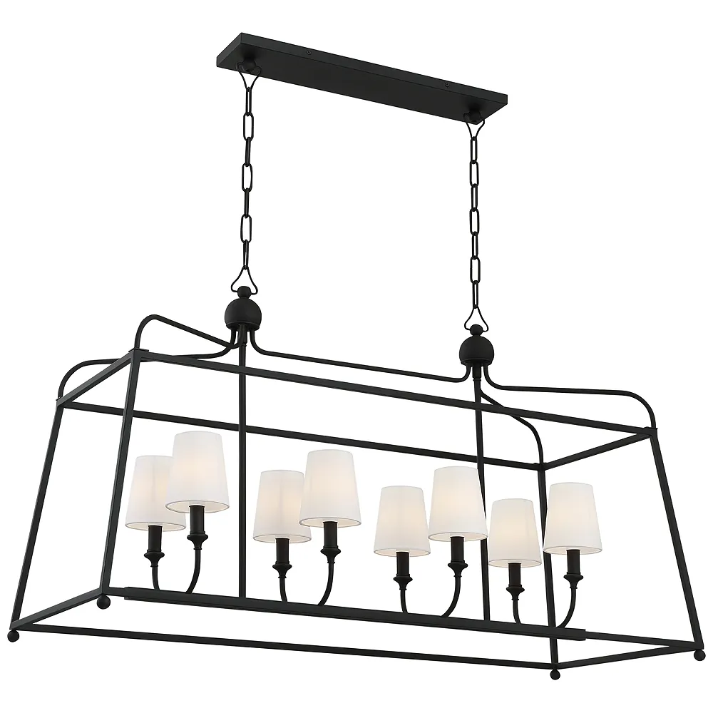 Libby Langdon for Crystorama Sylvan 8 Light Black Forged Chandelier