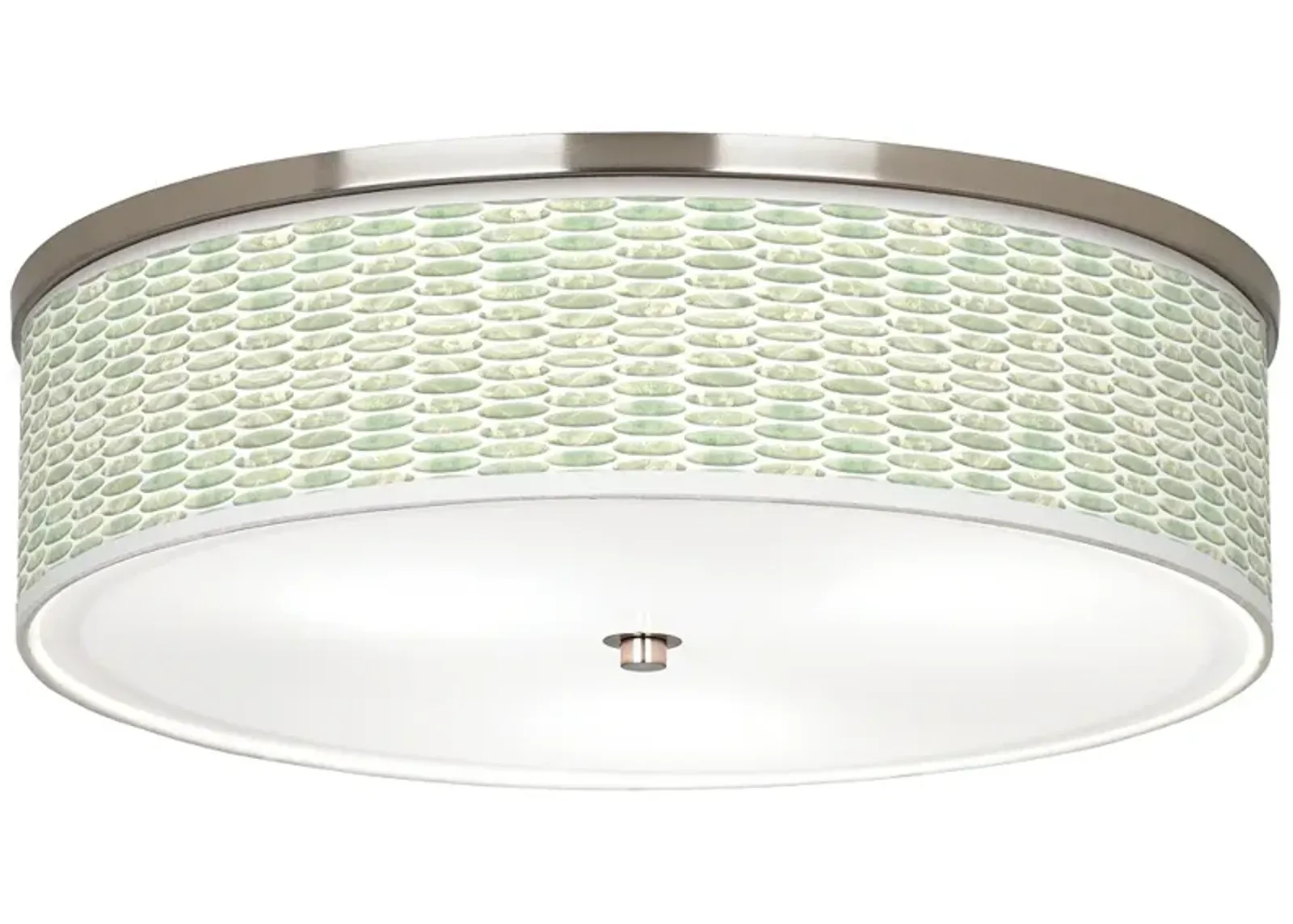 Oval Tempo Giclee Nickel 20 1/4" Wide Ceiling Light