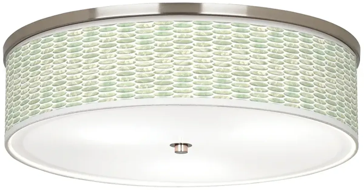 Oval Tempo Giclee Nickel 20 1/4" Wide Ceiling Light