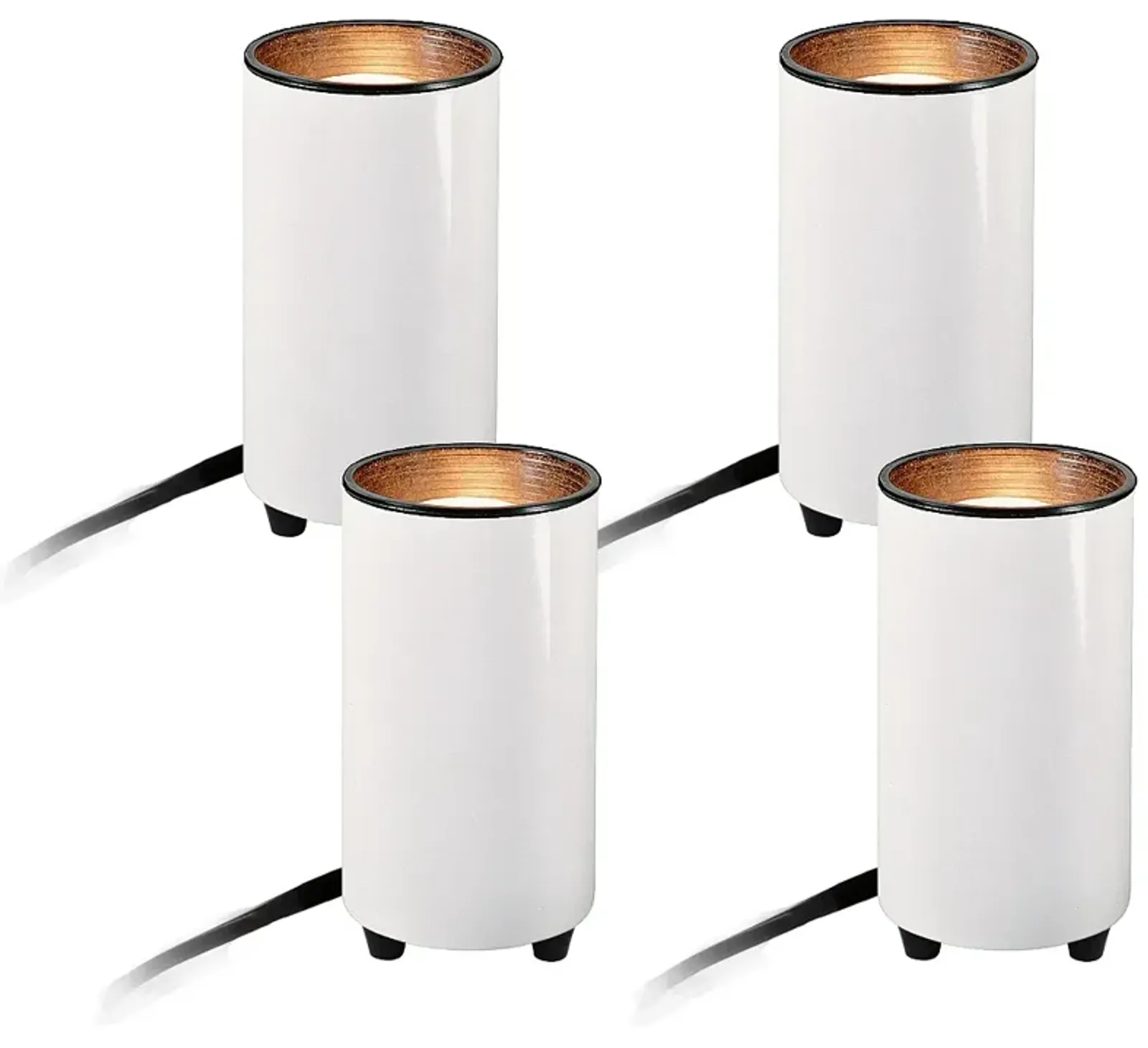 Upland 6 1/2"H White Can Plug-in Accent Uplights Set of 4