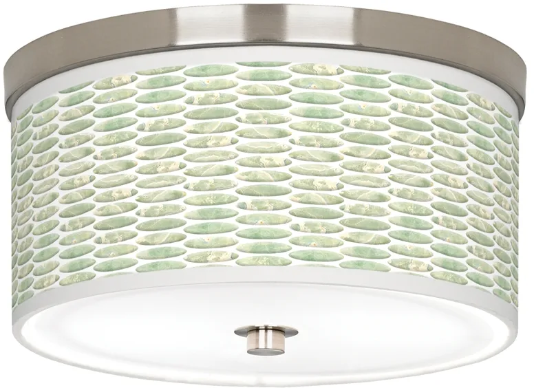 Oval Tempo Giclee Nickel 10 1/4" Wide Ceiling Light