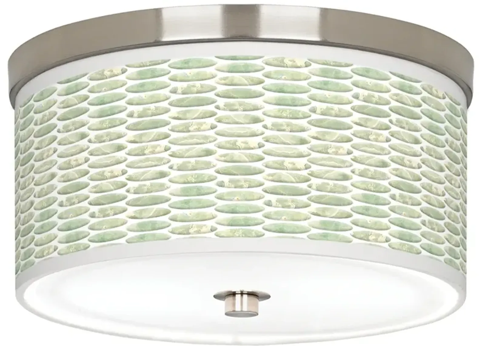 Oval Tempo Giclee Nickel 10 1/4" Wide Ceiling Light