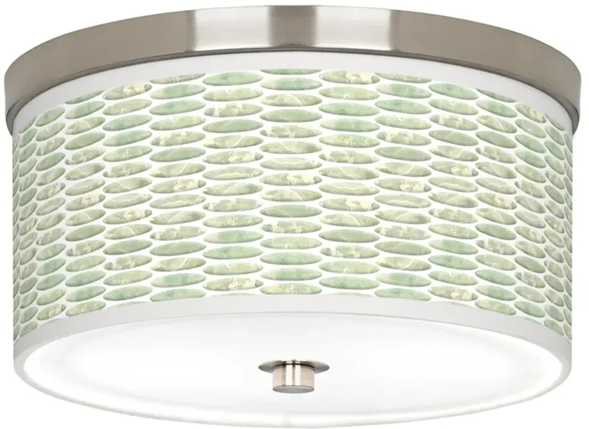 Oval Tempo Giclee Nickel 10 1/4" Wide Ceiling Light