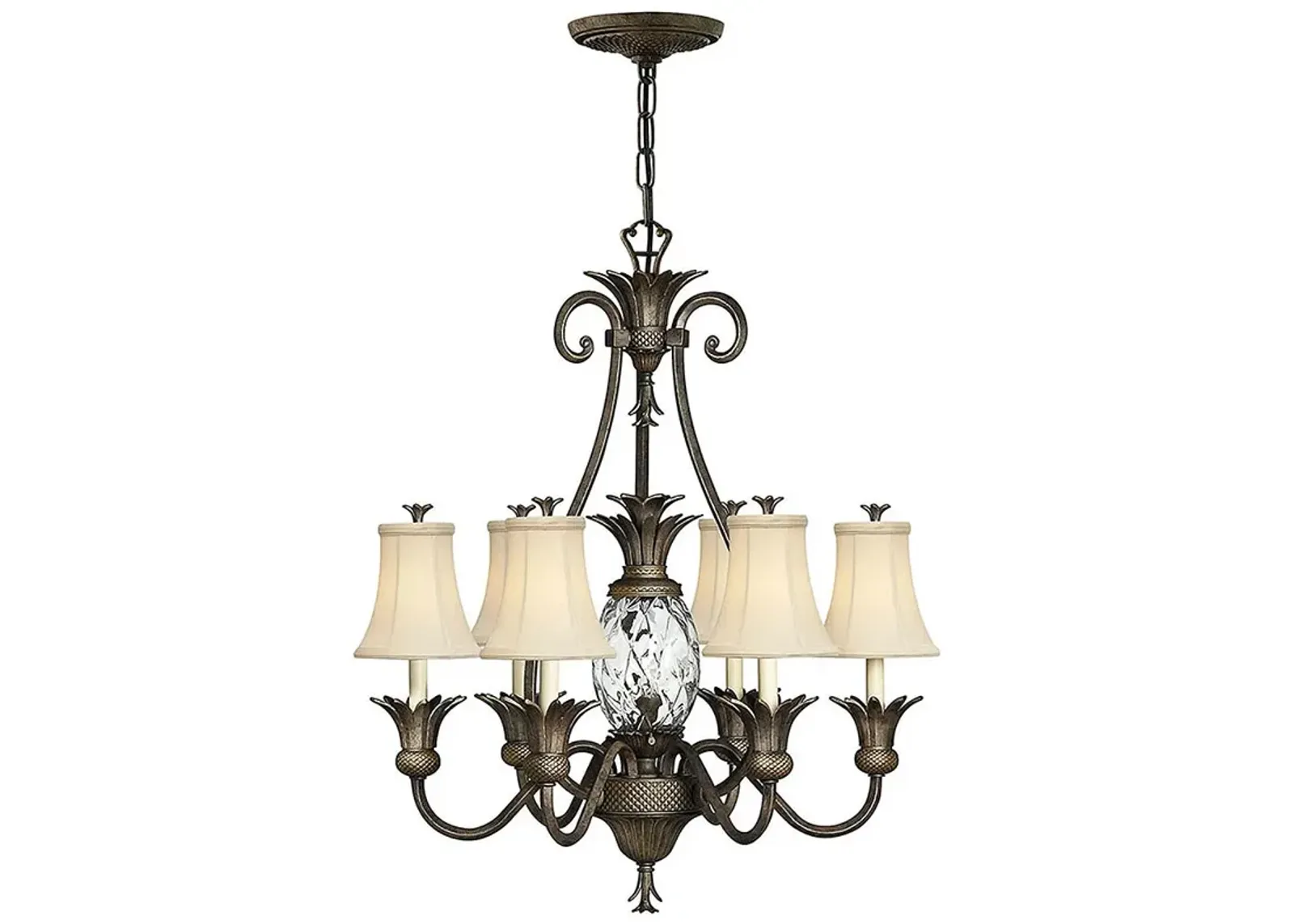 Hinkley Plantation 28" Wide Pearl Bronze 7-Light Chandelier