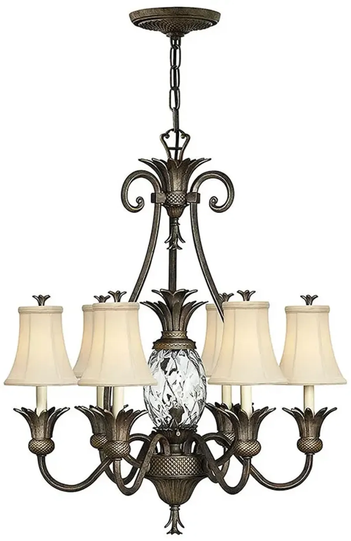 Hinkley Plantation 28" Wide Pearl Bronze 7-Light Chandelier