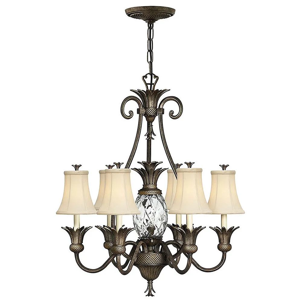 Hinkley Plantation 28" Wide Pearl Bronze 7-Light Chandelier