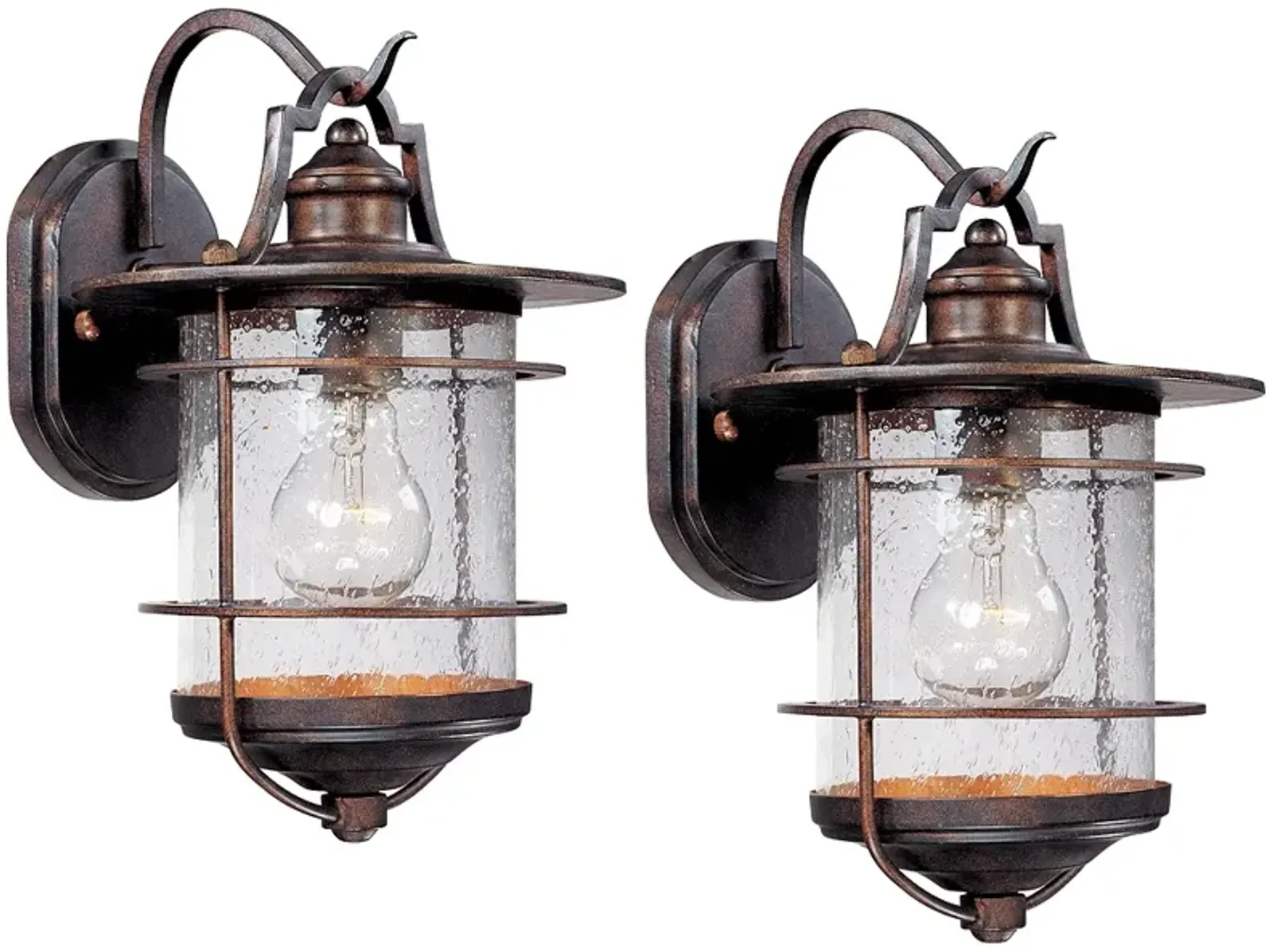 Franklin Iron Casa Mirada 12" Bronze Outdoor Wall Lights Set of 2