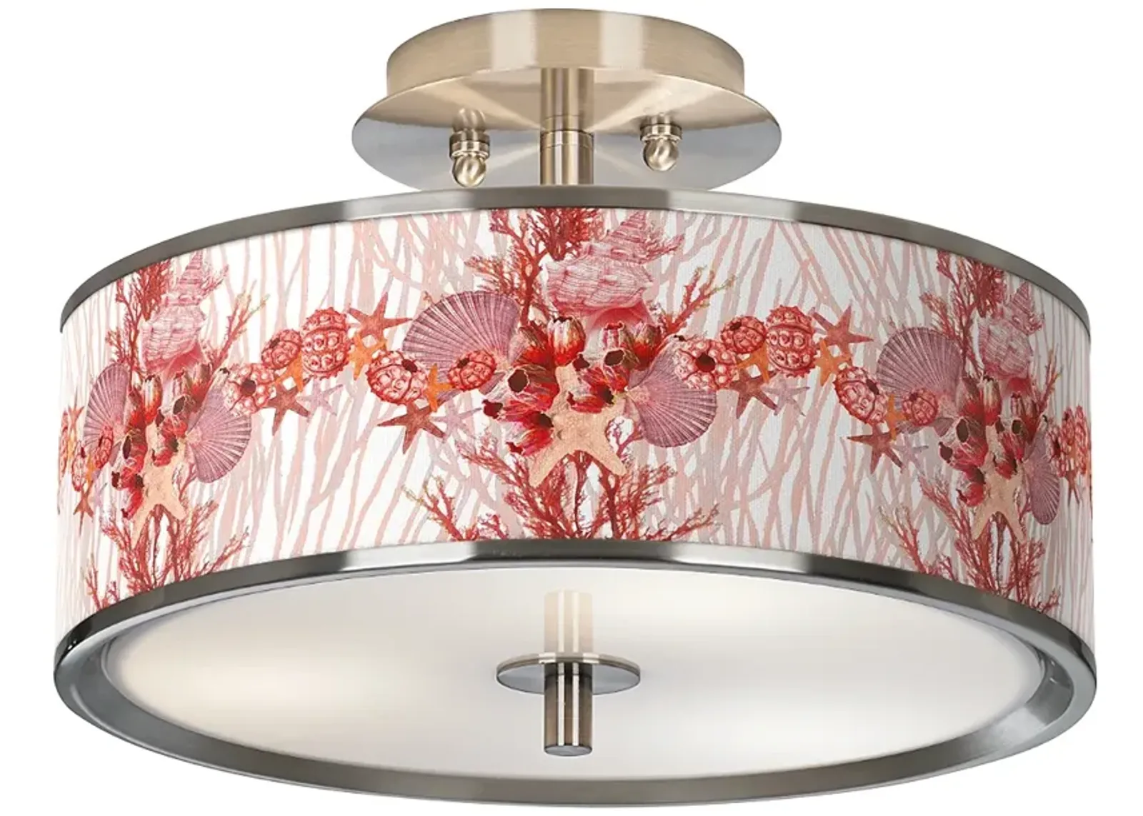 Corallium Nickel 14" Wide Ceiling Light