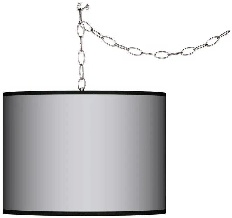 All Silver Giclee Swag Style 13 1/2" Wide Plug-In Chandelier