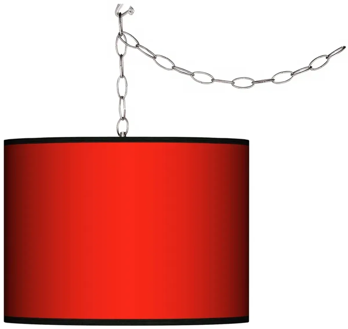 All Red Giclee Swag Style 13 1/2" Wide Plug-In Chandelier