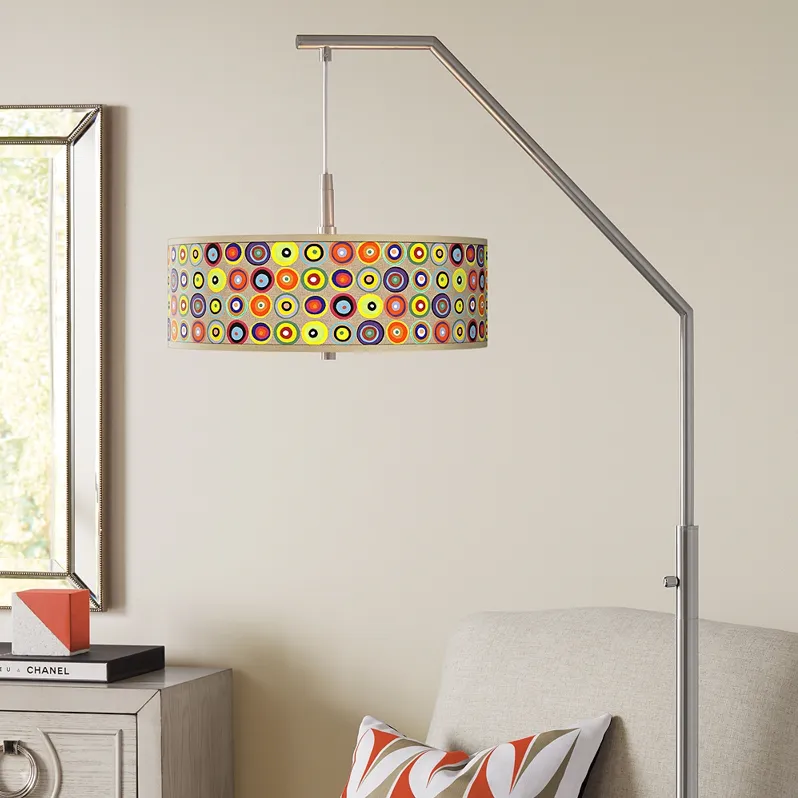 Marbles in the Park Giclee Shade Arc Floor Lamp