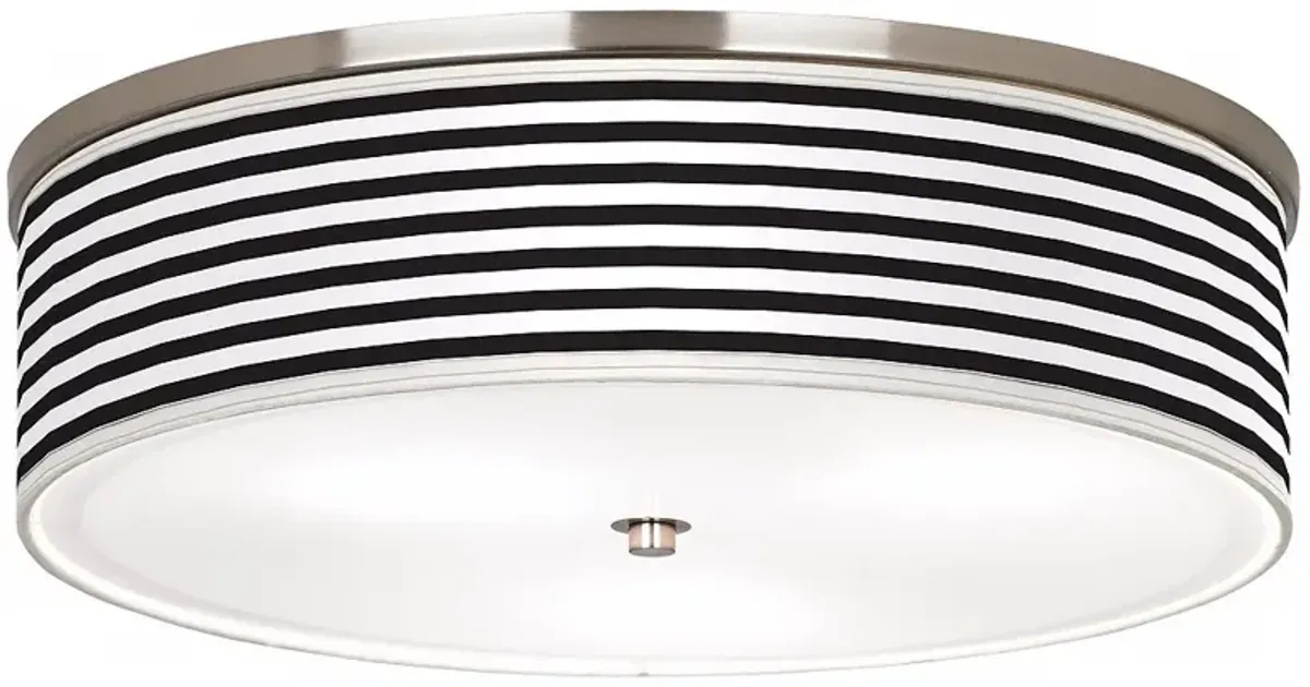 Black Horizontal Stripe Nickel 20 1/4" Wide Ceiling Light