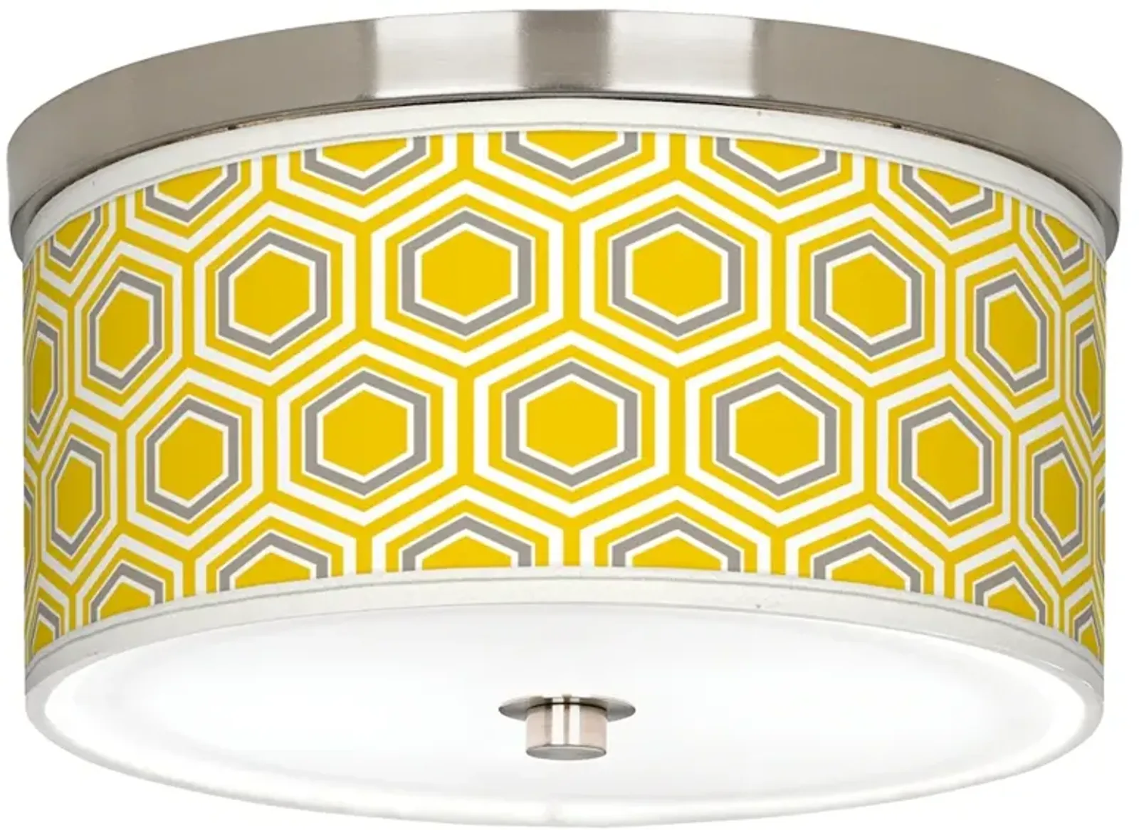 Honeycomb Giclee Nickel 10 1/4" Wide Ceiling Light