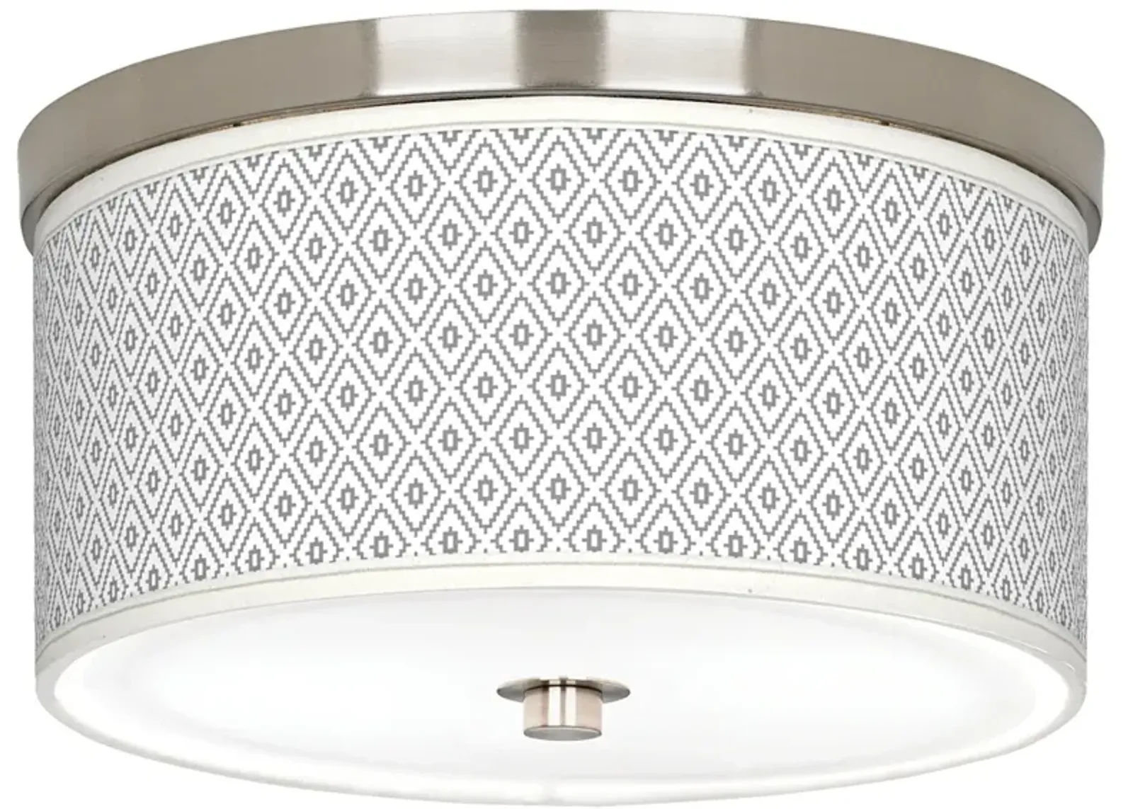 Giclee Gallery 10 1/4" Diamonds Pattern Shade Nickel Ceiling Light