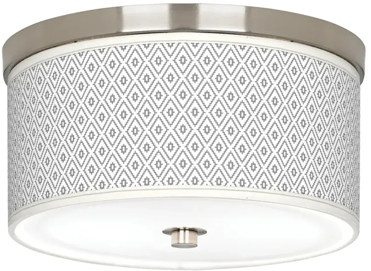 Giclee Gallery 10 1/4" Diamonds Pattern Shade Nickel Ceiling Light